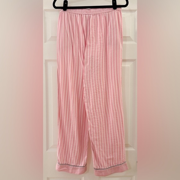 Victoria’s Secret Pink Stripe Metallic Tinsel Flannel Pajama Pants Iconic Small - Picture 4 of 7